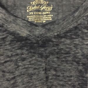 V neck faded glory burn out tee XXXL
